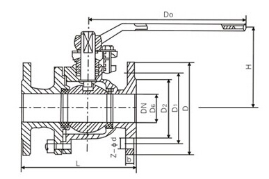 Q41F铸铁法兰球阀(图1)