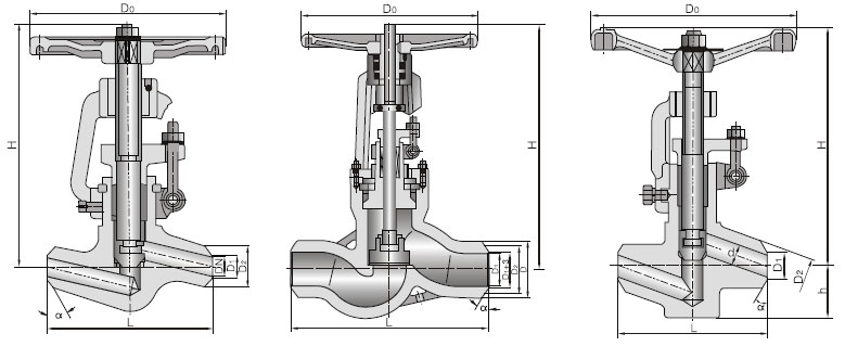 J61Y高温高压对焊截止阀(图1)