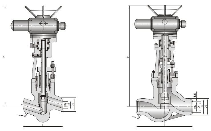 J61Y对焊截止阀(图2)