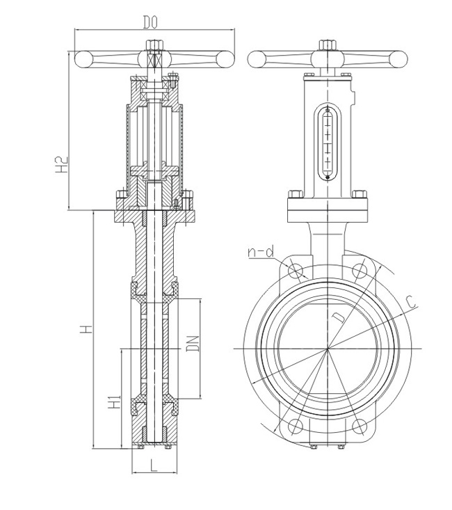 Marine spiral wafer butterfly valve GB / T3036-94 (Figure 1)