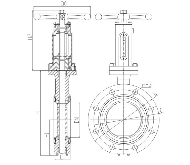 Marine spiral flange butterfly valve GB / T3036-94 (Figure 1)