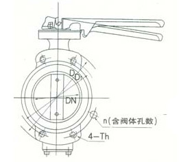 船用日标对夹式手柄蝶阀