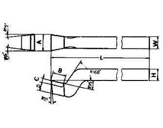 IMPA手册 编号63311864型高速钢头车刀(图1) IMPA手册 编号63311864型高速钢头车刀(图1)