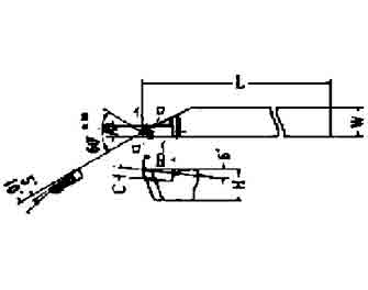 IMPA手册 编号63279143-50型超硬尖端车刀(图1) IMPA手册 编号63279143-50型超硬尖端车刀(图1)