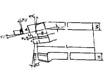 IMPA手册 编号63303515型(左/右)高速钢头车刀(图1) IMPA手册 编号63303515型(左/右)高速钢头车刀(图1)
