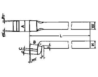 IMPA手册 编号63311965型高速钢头光车车刀(图1) IMPA手册 编号63311965型高速钢头光车车刀(图1)