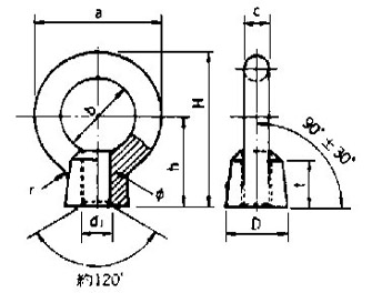 IMPA手册 编号693401环首螺帽(图1) IMPA手册 编号693401环首螺帽(图1)