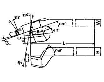 IMPA手册 编号63310763型(左/右)高速钢头车刀(图1) IMPA手册 编号63310763型(左/右)高速钢头车刀(图1)
