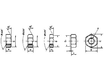 IMPA手册 编号6928XX六角螺帽(图1) IMPA手册 编号6928XX六角螺帽(图1)