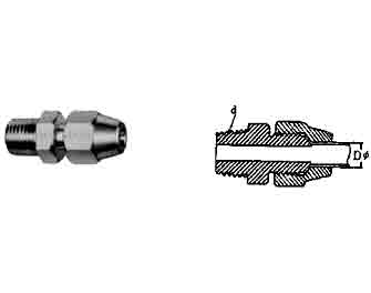 IMPA手册 编号733654黄铜接管器（锥形螺纹端）(图1)