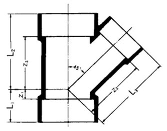 IMPA手册 编号732836PVC Y型45度弯头(图1) IMPA手册 编号732836PVC Y型45度弯头(图1)