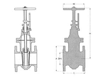 IMPA手册 编号755686碳钢闸阀(图1) IMPA手册 编号755686碳钢闸阀(图1)