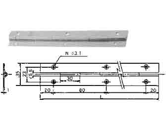 IMPA手册 编号490419小型抽屉用合叶(图1) IMPA手册 编号490419小型抽屉用合叶(图1)
