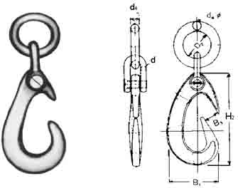 IMPA手册 编号231207接圈式船用吊货钩(图1)