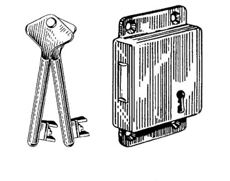 IMPA手册 编号492122带边式呆锁舌插锁(图1)