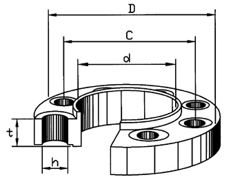 IMPA手册 编号735785钢管滑装焊接凸面法兰(图1)
