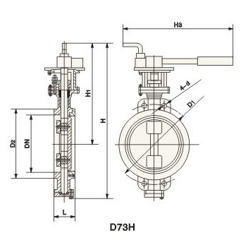 D73H手柄蝶阀(图1)