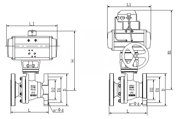 Q641F46气动衬氟球阀(图1)