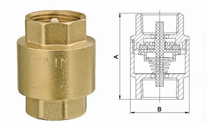 H12W黄铜立式丝扣止回阀(图1)