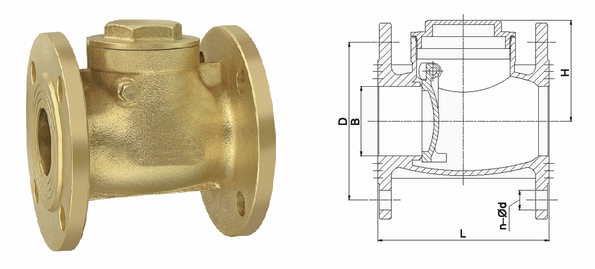 H14W,H44W黄铜卧式止回阀(图2)