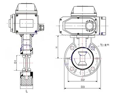 D971X-10S电动塑料蝶阀(图1)