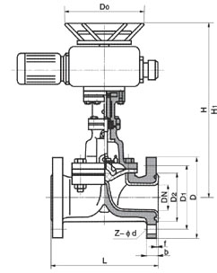 EG941J英标电动衬胶隔膜阀(图1)