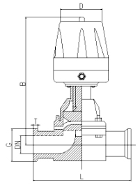 G681F卫生级气动隔膜阀(图1)