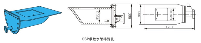 GSP排污孔外形结构图 GSP排污孔(图1)