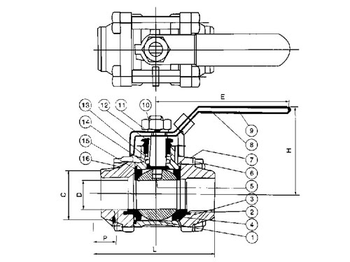 Q61F三片式焊接球阀(图1)