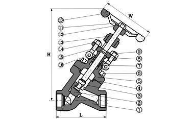 J65Y-Y型锻钢截止阀(图1)