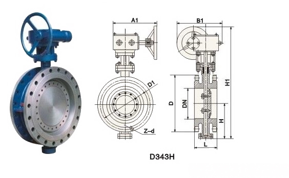 D343H双向密封法兰蝶阀(图1)