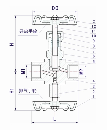J19H,J19W压力表针型阀(图1)