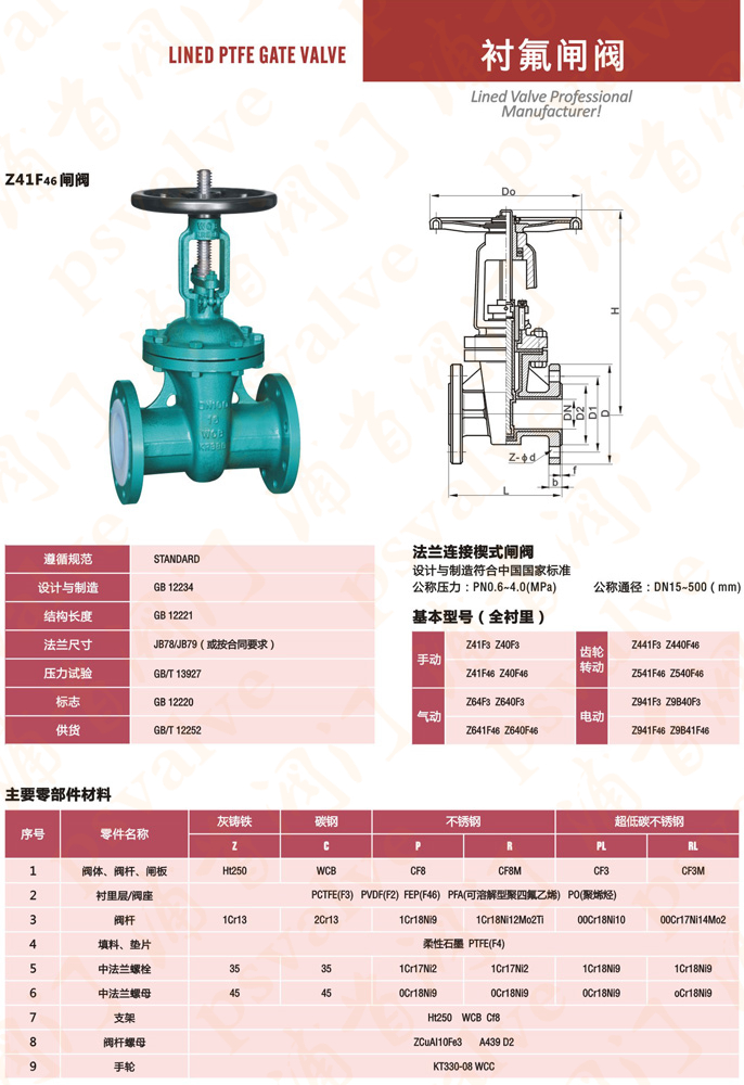 衬氟闸阀(图2)