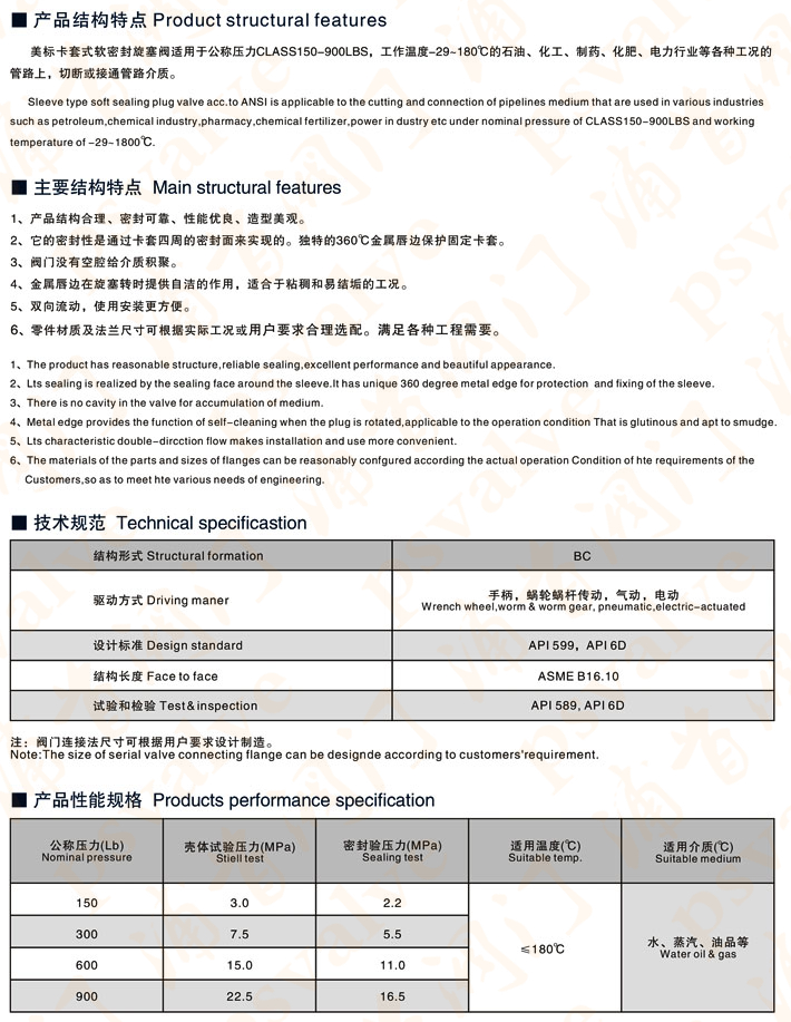 美标卡套式软密封旋塞阀(图1)