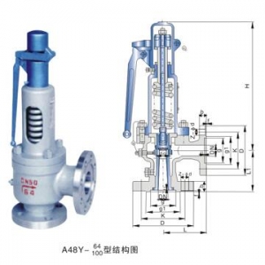 A48H,A48Y带扳手弹簧全启式安全阀